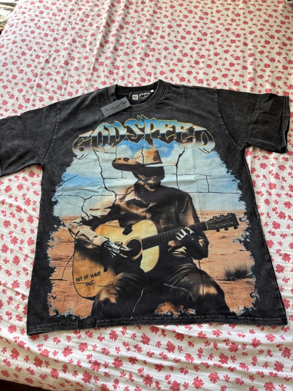 Godspeed - Cowboy Graphic Short Sleeve Tee - Black with Desert Print